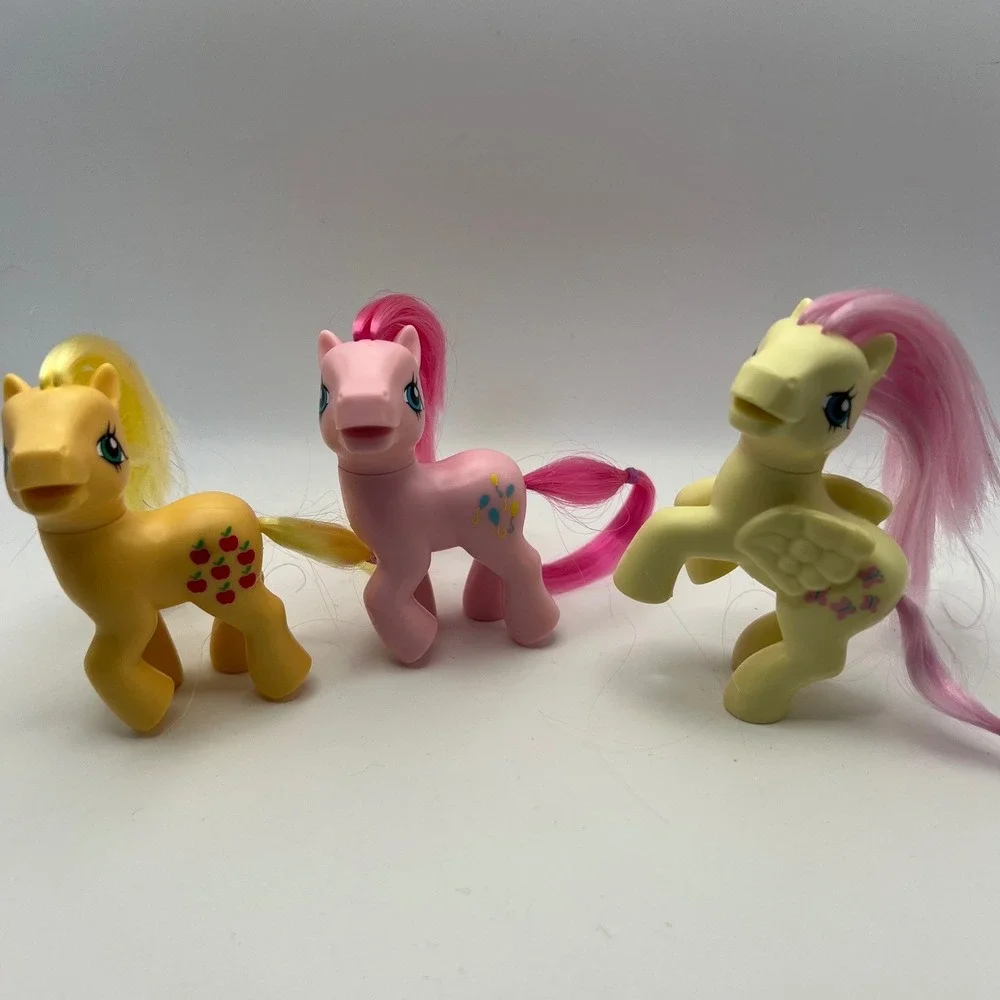 My Little Pony Retro Rainbow Mane 6 Lot of 3 Pinkie Pie Apple Jack Fluttershy